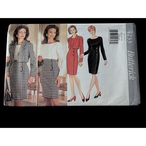 1995 Butterick Dress Jacket Pattern 4233/120 Size 12-14-16 Uncut Vintage Fabric